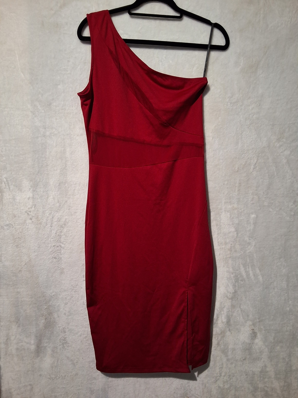 Asymmetric One-Shoulder Red Cocktail Dress